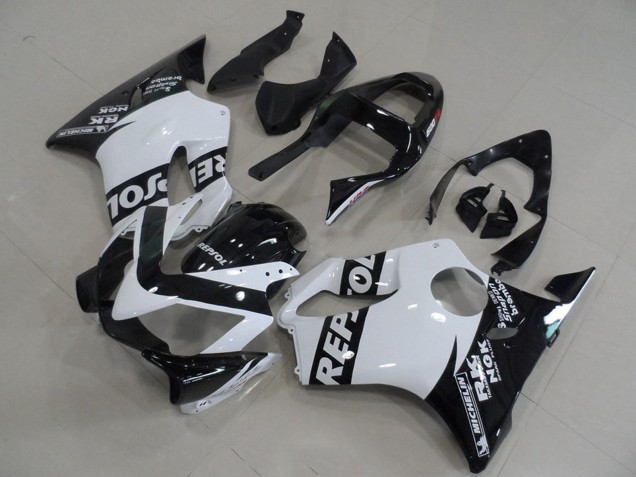 2001-2003 Honda CBR600 F4i Motorcycle Fairings - White Glossy Black Repsol Australia