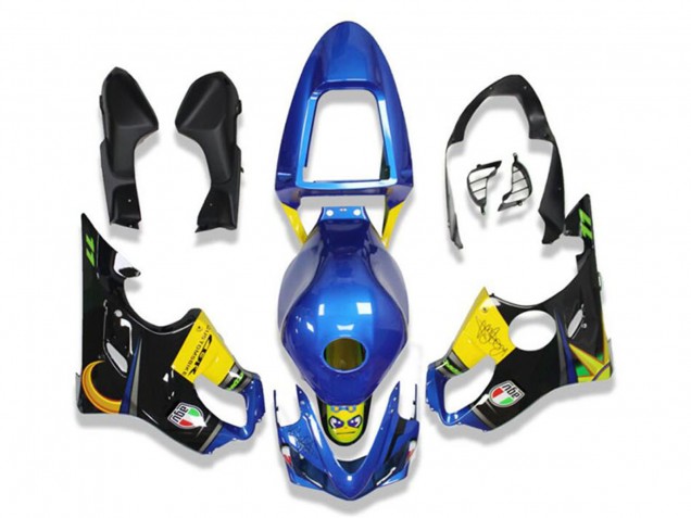 2001-2003 Honda CBR600 F4i Motorcycle Fairings - Blue Yellow Glossy Black Shark Australia
