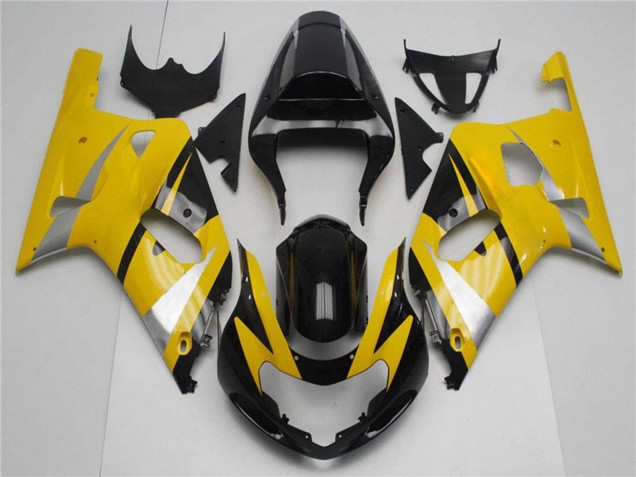 2001-2003 Suzuki GSXR 600/750 Motorcycle Fairings - Yellow Silver Glossy Black Australia