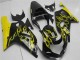 2001-2003 Suzuki GSXR 600/750 Motorcycle Fairings - Glossy Black Yellow Flame Australia