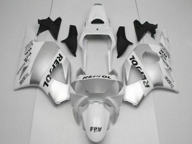 2002-2003 Honda CBR900RR 954RR Motorcycle Fairings - White Silver Black Repsol Australia