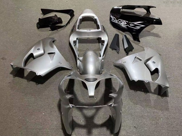 2002-2003 Kawasaki ZX9R Motorcycle Fairings - Silver Glossy Black Australia