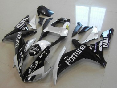 Affordable 2002-2003 Yamaha YZF R1 Motorcycle Fairings - White Glossy Black Fortuna Motul Australia