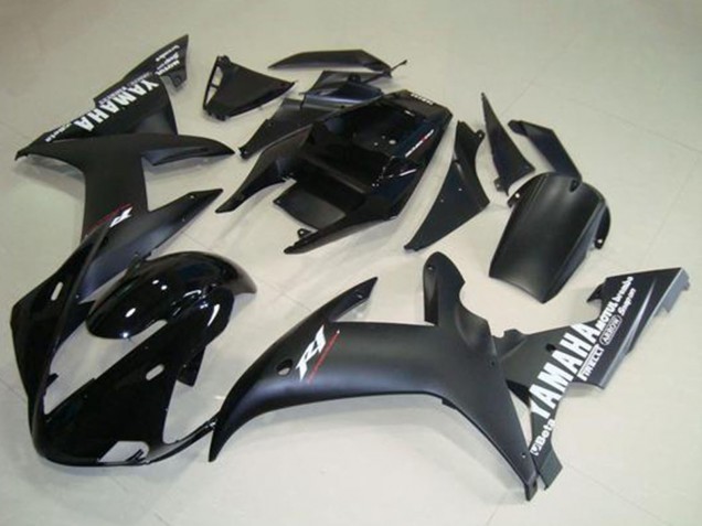 2002-2003 Yamaha YZF R1 Motorcycle Fairings - Glossy Black Matte Black White Decals Australia