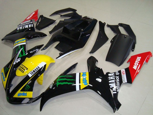 2002-2003 Yamaha YZF R1 Motorcycle Fairings - Glossy Black Yellow Red Green Motul Monster Australia