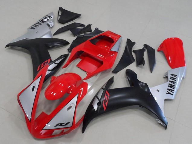2002-2003 Yamaha YZF R1 Motorcycle Fairings - Red Silver Matte Black Australia