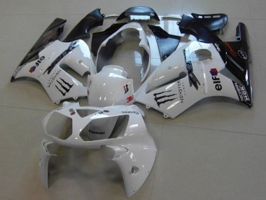Affordable 2002-2006 Kawasaki ZX12R Motorcycle Fairings - White Glossy Black Monster Australia