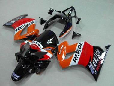 Affordable 2002-2013 Honda VFR 800 Motorcycle Fairing - Orange White Red Glossy Black Repsol Australia