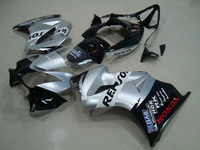 2002-2013 Honda VFR 800 Motorcycle Fairing - Silver Glossy Black Repsol Australia