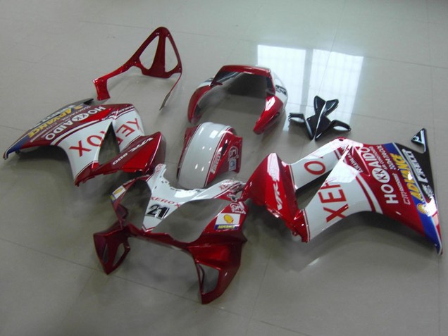 2002-2013 Honda VFR 800 Motorcycle Fairings - White Red Blue Xerox 21 Australia