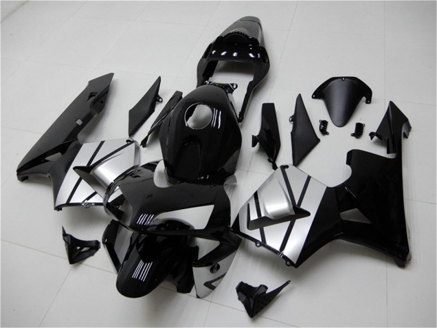 2003-2004 Honda CBR600RR Motorcycle Fairings - Silver Glossy Black Stripe Australia