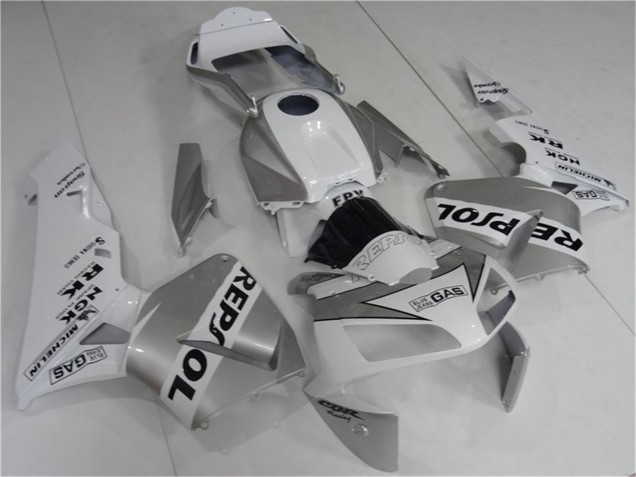 2003-2004 Honda CBR600RR Motorcycle Fairing - White Silver Black Repsol Australia