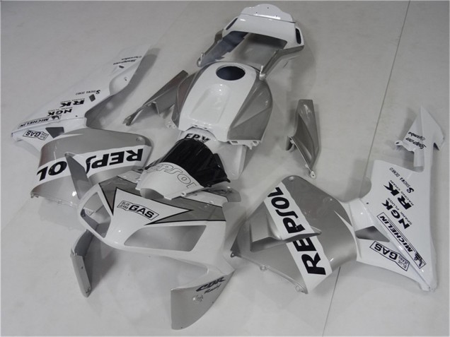 2003-2004 Honda CBR600RR Motorcycle Fairing - White Silver Black Repsol Australia
