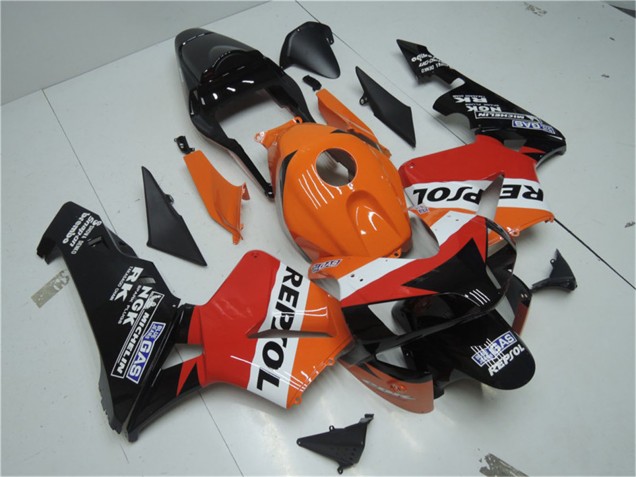 2003-2004 Honda CBR600RR Motorcycle Fairing Kits - Orange White Red Glossy Black Repsol Australia