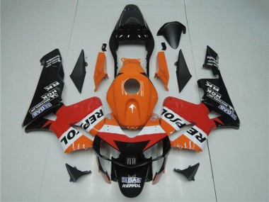 Affordable 2003-2004 Honda CBR600RR Motorcycle Fairing Kits - Orange White Red Glossy Black Repsol Australia