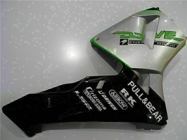 2003-2004 Honda CBR600RR Motorcycle Fairing - Silver Green Glossy Black Australia