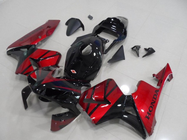2003-2004 Honda CBR600RR Motorcycle Fairing - Red Glossy Black Stripe Australia