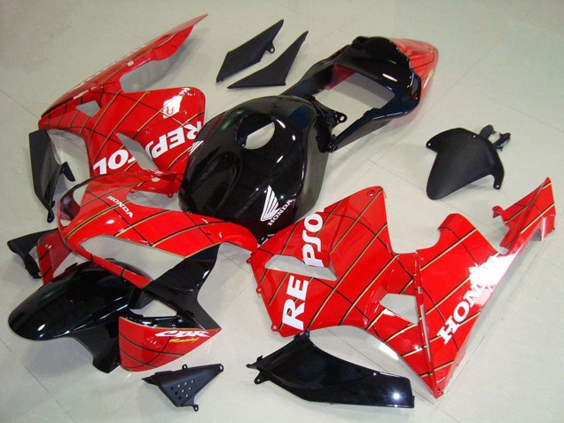 2003-2004 Honda CBR600RR Motorcycle Fairings - Red Glossy Black Spider Man White Repsol Australia