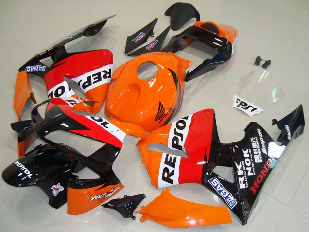 2003-2004 Honda CBR600RR Motorcycle Fairing - Orange White Red Glossy Black Repsol Australia
