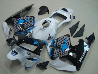 Affordable 2003-2004 Honda CBR600RR Motorcycle Fairing - White Blue Glossy Black Australia