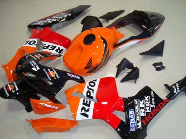 Affordable 2003-2004 Honda CBR600RR Motorcycle Fairings Kit - Orange White Red Glossy Black Repsol Australia