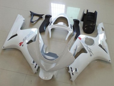 Affordable 2003-2004 Kawasaki ZX6R Motorcycle Fairings - White with Silver Decals Australia
