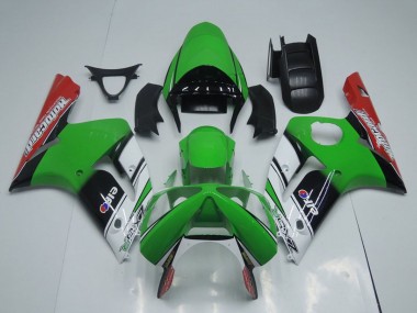 Affordable 2003-2004 Kawasaki ZX6R Motorcycle Fairings - Green White Black Red Motocard Australia