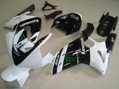 Affordable 2003-2004 Kawasaki ZX6R Motorcycle Fairings - White Glossy Black Green Monster Australia