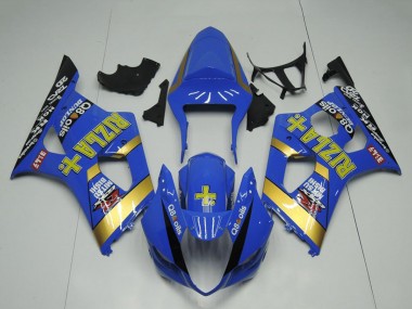 Affordable 2003-2004 Suzuki GSXR 1000 Motorcycle Fairing - Blue Gold Black Rizla Australia