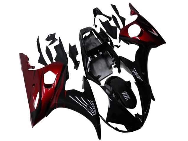 2003-2004 Yamaha YZF R6 Motorcycle Fairing Kits - Glossy Black Red Australia