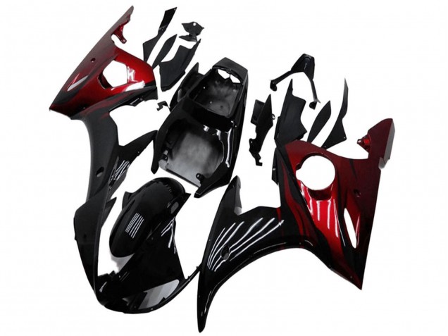 2003-2004 Yamaha YZF R6 Motorcycle Fairing Kits - Glossy Black Red Australia
