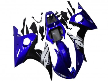Affordable 2003-2004 Yamaha YZF R6 Motorcycle Fairings - Blue White Glossy Black Australia