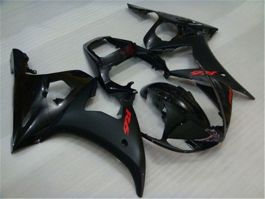 Affordable 2003-2004 Yamaha YZF R6 Motorcycle Fairings - Glossy Black Matte Black Red Decals Australia
