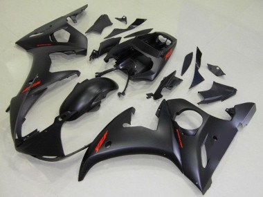 Affordable 2003-2004 Yamaha YZF R6 Motorcycle Fairings - Matte Black Red Decals Australia