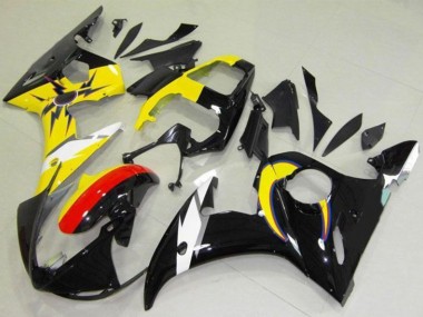 Affordable 2003-2004 Yamaha YZF R6 Motorcycle Fairings - Yellow Red Glossy Black Australia