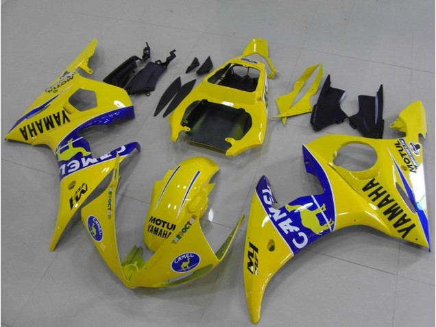 2003-2004 Yamaha YZF R6 Motorcycle Fairings - Yellow Blue Camel Australia