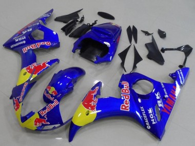 Affordable 2003-2004 Yamaha YZF R6 Motorcycle Fairings - Blue Yellow Red Bull Australia