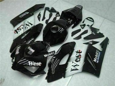Affordable 2004-2005 Honda CBR1000RR Motorcycle Fairings - Glossy Black White West Mobil Michelin Australia