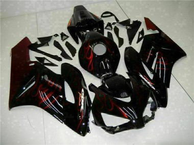 Affordable 2004-2005 Honda CBR1000RR Motorcycle Fairings - Glossy Black Red Flame Australia