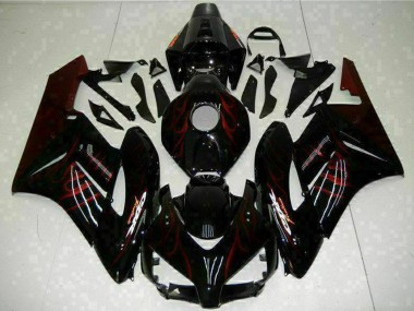 Affordable 2004-2005 Honda CBR1000RR Motorcycle Fairings - Glossy Black Red Flame Australia