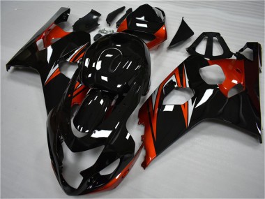 Affordable 2004-2005 Suzuki GSXR 600/750 Motorcycle Fairings - Glossy Black Red Stripe Australia
