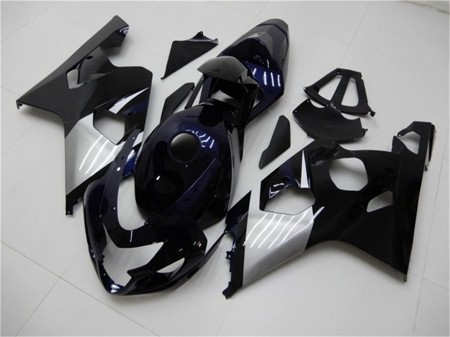 2004-2005 Suzuki GSXR 600/750 Motorcycle Fairings - Glossy Black Silver Blue Australia