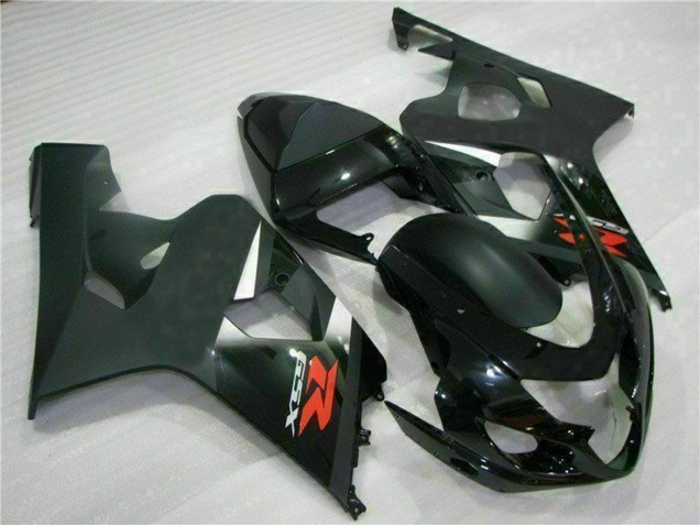 2004-2005 Suzuki GSXR 600/750 Motorcycle Fairings - Glossy Black Matte Black Red Decal Australia