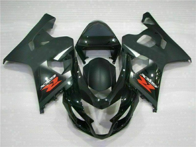 2004-2005 Suzuki GSXR 600/750 Motorcycle Fairings - Glossy Black Matte Black Red Decal Australia
