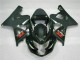 2004-2005 Suzuki GSXR 600/750 Motorcycle Fairings - Glossy Black Matte Black Red Decal Australia