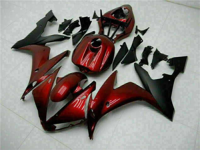 2004-2006 Yamaha YZF R1 Motorcycle Fairings - Maroon Red Matte Black Australia