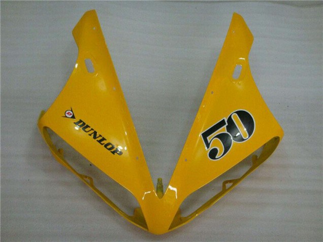 2004-2006 Yamaha YZF R1 Motorcycle Fairings - Yellow Glossy Black Dunlop 50 Australia