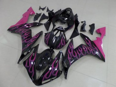 Affordable 2004-2006 Yamaha YZF R1 Motorcycle Fairings - Glossy Black Pink Flame Australia