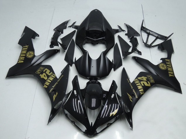 2004-2006 Yamaha YZF R1 Motorcycle Fairings - Matte Black Gold Australia