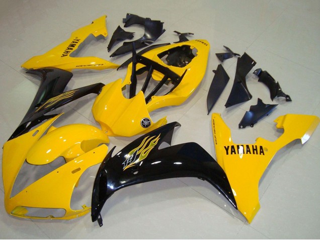 2004-2006 Yamaha YZF R1 Motorcycle Fairings - Yellow Glossy Black Australia